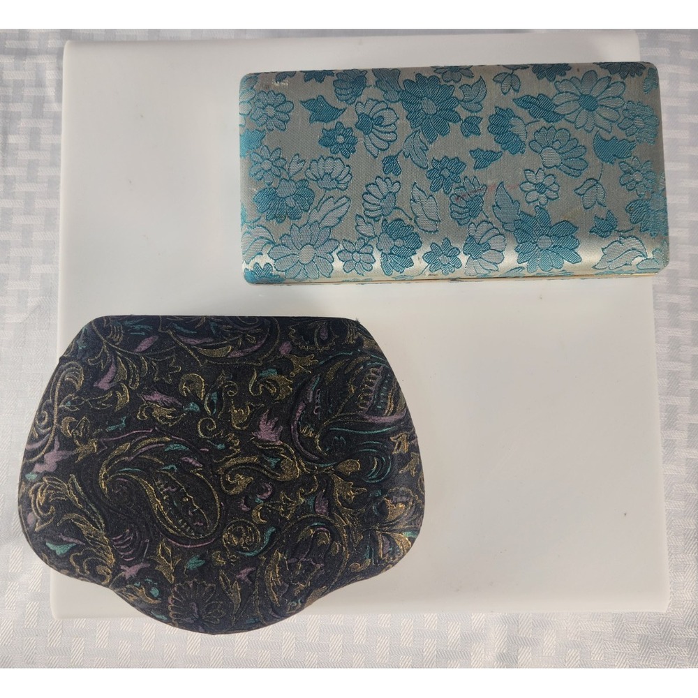 Lot Of 2 Vintage Decorative Fancy Clam Jewelry Rings & Earrings Boxes
